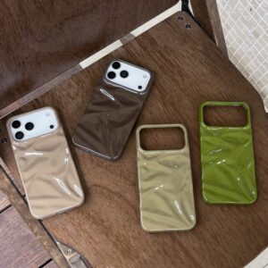 Pleated Pattern Autumn And Winter Color Case for iPhone 11 to 17